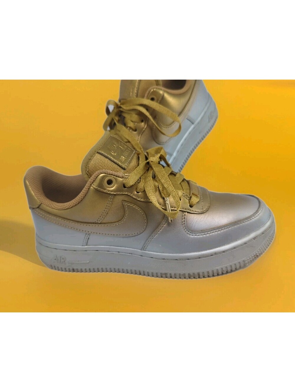 Nike Air Force 1 AF1 Low Lux Metallic Gold Silver Platinum Gradiant Women 6 36.5 - Picture 5 of 14